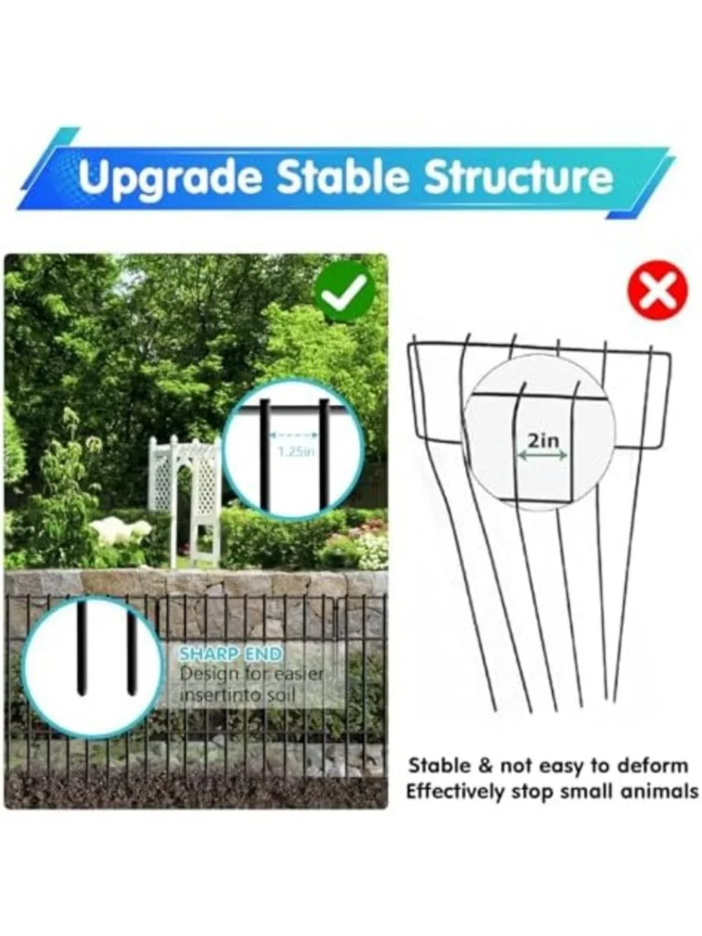 28ft Dog Digging Barrier Fence - Rustproof Metal Animal Edging for Garden